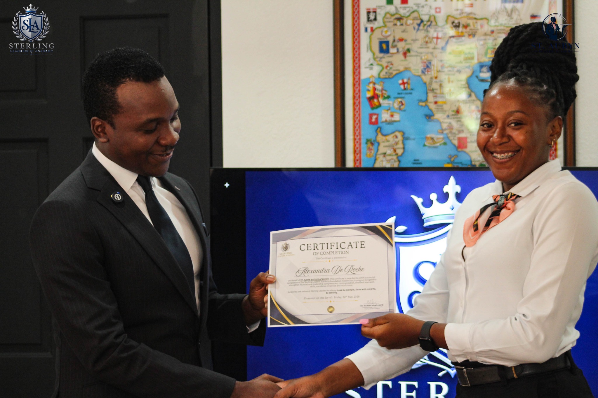 Participant receiving a certificate of completion